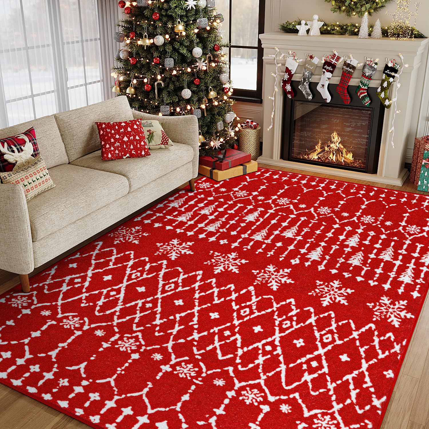 Amazon.com: HUGEAR Christmas Boho Large Area Rug 6x9 Living Room